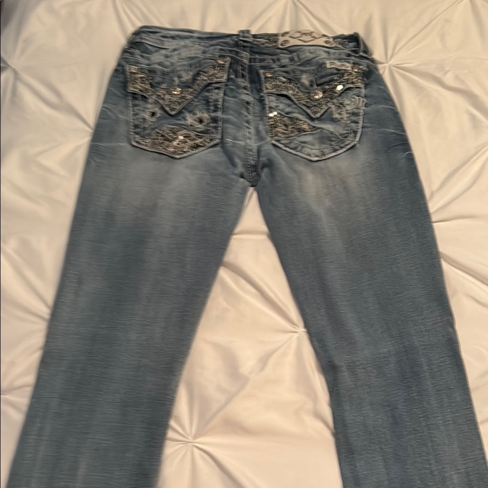 Miss Me Women's Boot Cut Jeans with Embellished Pockets